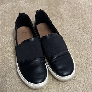 Black and White Minimalist Slip-Ons